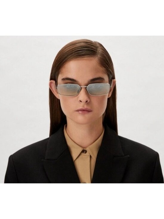 Prada PRA60S 1BC80G Unisex Silver Square Sunglasses Authentic NEW